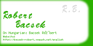 robert bacsek business card